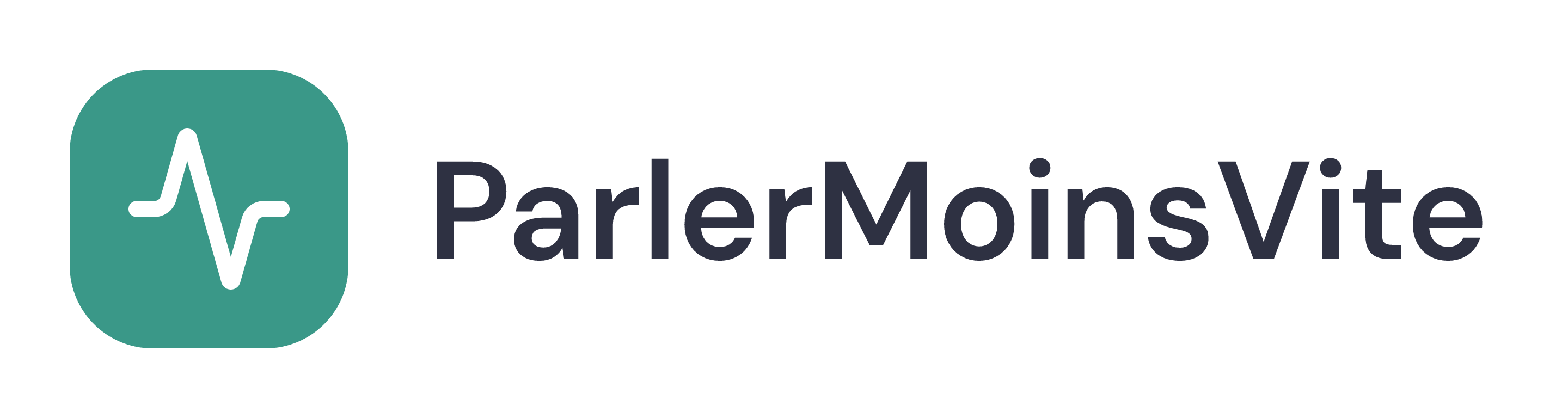 Logo ParlerMoinsVite sur fond clair